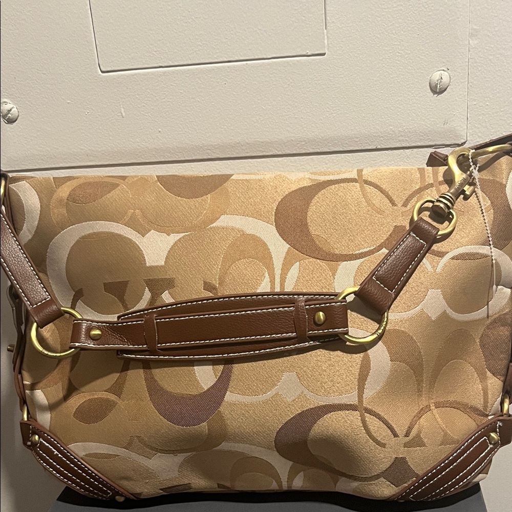 Brown and Tan Designer Shoulder Bag